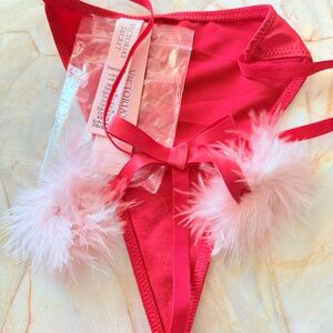 Gorgeous Victoria’s Secret Very Sexy Thong Panty Lace Satin Silky V-String